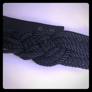 Black corded and knotted belt